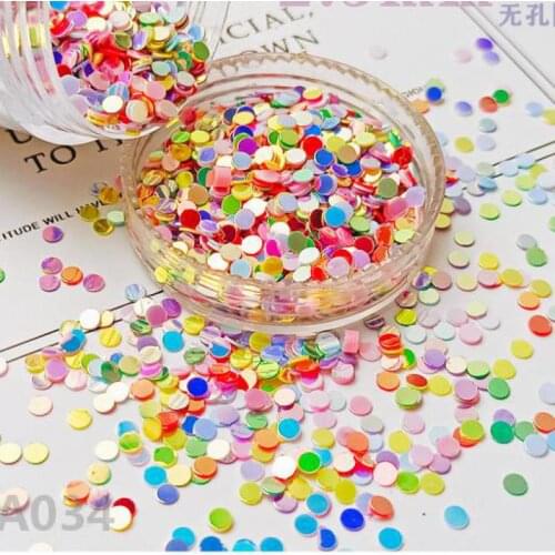 20g 2.5mm Glitter Confetti Circle Dot Sequins Golden Round Nail Art Glitter Flakes Diy Colorful Nail Art Decorations