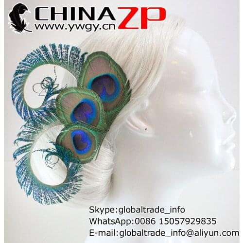 CHINAZP Factory Retail and Wholesale Novelty Handmade Natural Peacock Feather Headpiece for Women Hair Accessory Shoes Bag
