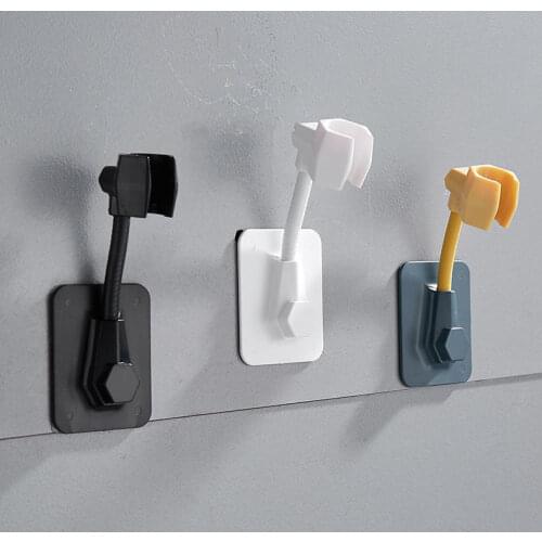 Punch-Free Shower Bracket Rotatable Shower Nozzle Holder Regulator Base Head Holder bathroom accessories set shower curtain