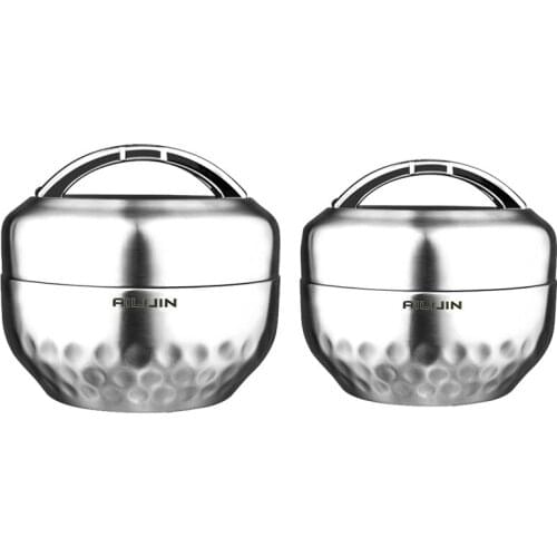 AILIJIN Stainless Steel Double Layer Round Bento Box Thermos for Adult