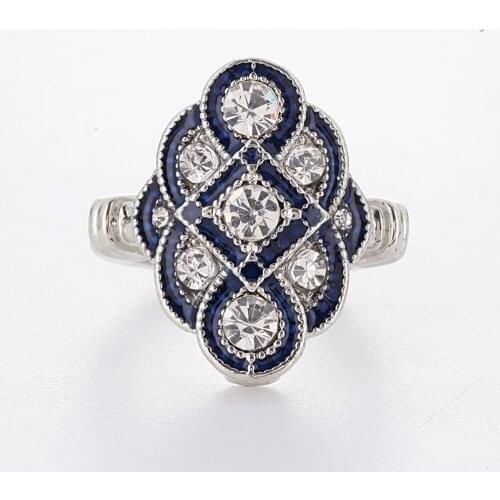 FDLK Vintage White Crystal Rings for Women Luxury Jewelry Charm Silver Color Ring Engagement Ring Bague Femme Anillos Mujer