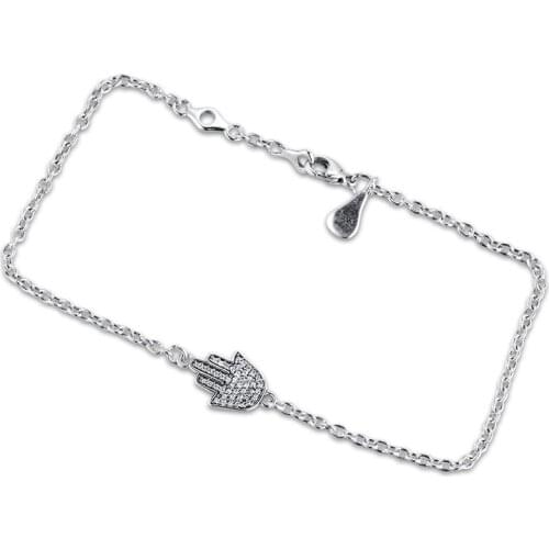 Hamsa Hand Bracelets 100% 925 Authentic Sterling Silver Fine Jewelry Free Shipping