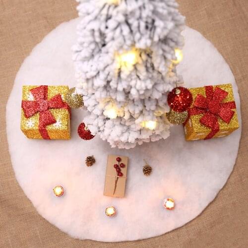 60/78/90/122cm White Christmas Tree Skirt Cotton Christmas Tree Decoration For 2020 New Year Xmas Home Christmas Decoration