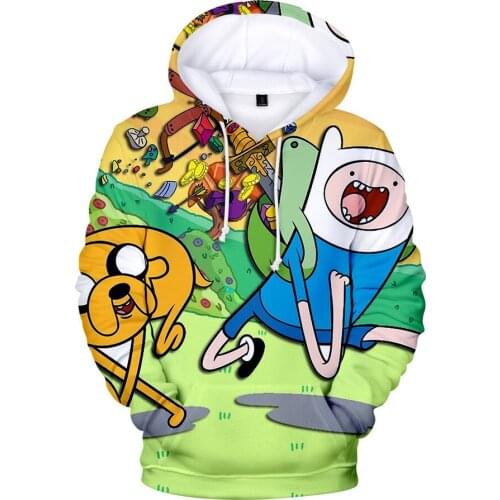 2021 Anime 2 To 14 Years 3D Kids Hoodies Adventure Time Finn And Jake The Dog Face Clothes boy/girls Sweatshirt Cartoon pullover