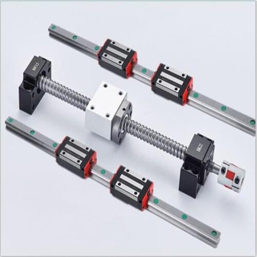 Ballscrew Kit Length-900mm +Linear Rails HGR20 Square Guide 2PCS+4PCS HGH20CA /HGW20CC Carriages for CNC Machine