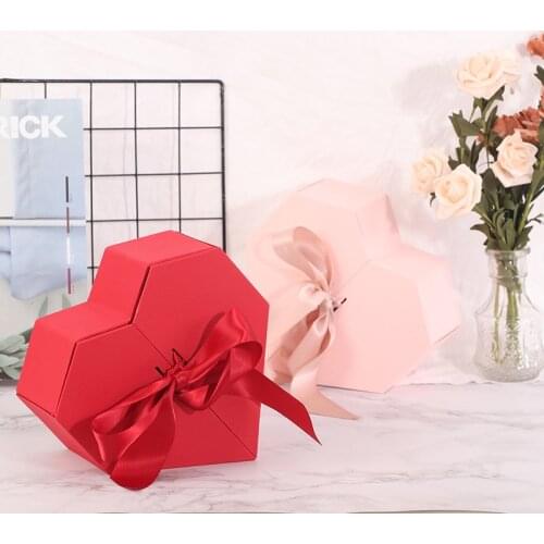 Lovely Gift Package Box Florist Hat Boxes Wedding Gift Storage Box Red Heart Shaped Candy Boxes For Gifts Christmas Flowers