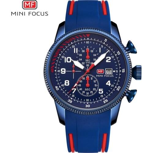 MINI FOCUS New Style Men Watch Top Luxury Brand Business Waterproof Chronograph PU Strap Casual Wristwatch Men Relogio Masculino