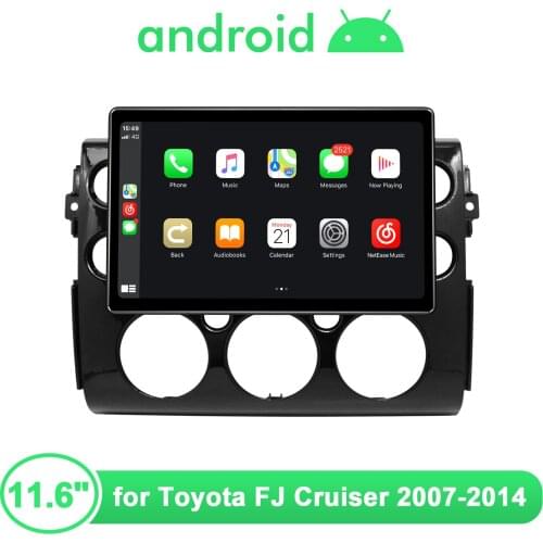 11.6" Radio 1Din Android 10 Radio Multimedia Video Players Autoradio Carplay GPS Reverse Camera For Toyota FJ Cruiser 2007-2014