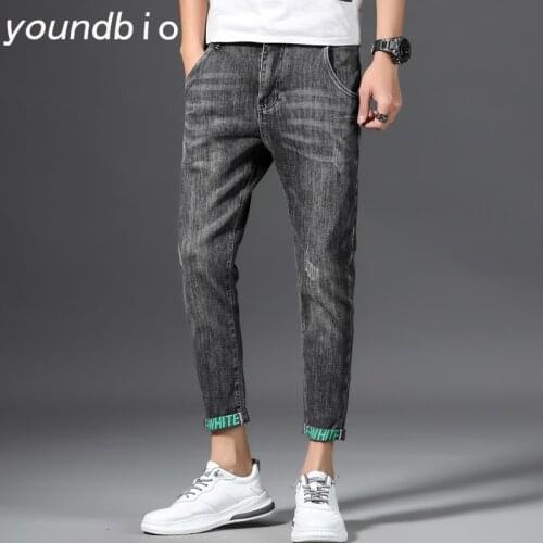 2021 Summer Mens Jeans Pants Men High Quality Cotton Hip Hop Joggers Skinny Denim Pants Men Fashion Jeans 1920 27-36