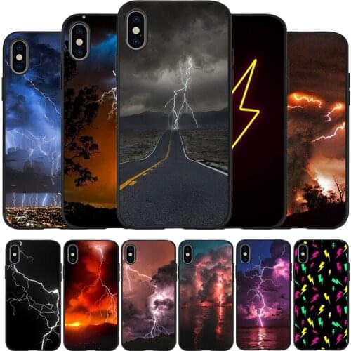 Lightning Soft Silicone black Phone Case For iPhone 5 5S 6 plus 7 8 plus X XR XS Max 11 PRO Max SE 2020