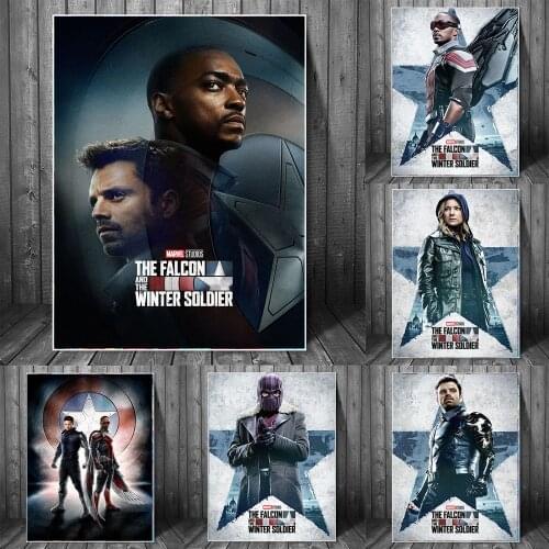 Full Square Diamond Painting Marvel Falcon and Winter Soldier Diamond Embroidery Cross Stitch Kits Mosaic Home Decoration