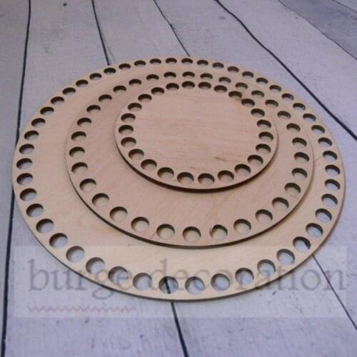 Wood base set of 3 Wooden bottoms Crochet basket Handmade Mothers day gift Yarn Basket Wooden Basket Bases DIY