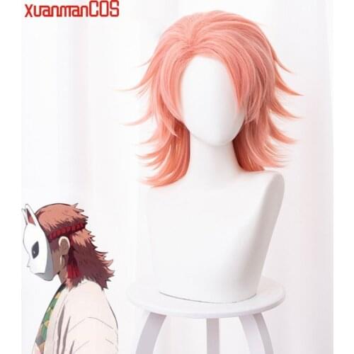 Anime Demon Slayer Kimetsu no Yaiba Sabito Wig Cosplay Costume Unisex Heat Resistant Synthetic Hair Wigs