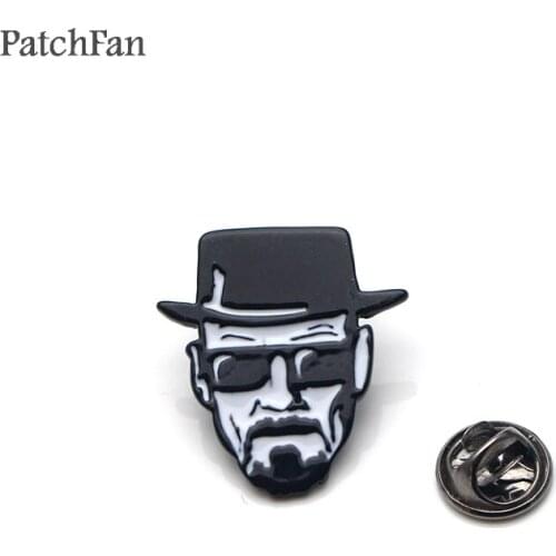 Patchfan White Zinc alloy tie pins badges para shirt bag clothes backpack shoes brooches badges medals A1518