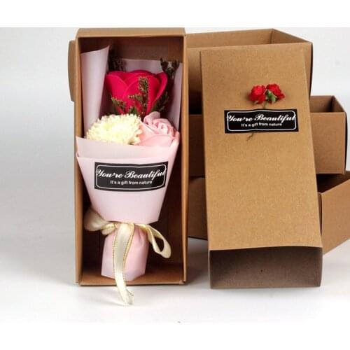 Valentine Day Gift Soap Flower Bouquet Gift Box Romantic Rose Artificial Flowers Bath Petal Home Wedding Decoration Gift Z32