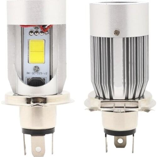 Plug&play 10W 1000lm LED H4 Car Headlight Hi-low Beam HS1 P43T Motorcycle Auto Scooter Light Angel Eye Blue White 6000K 12/24V