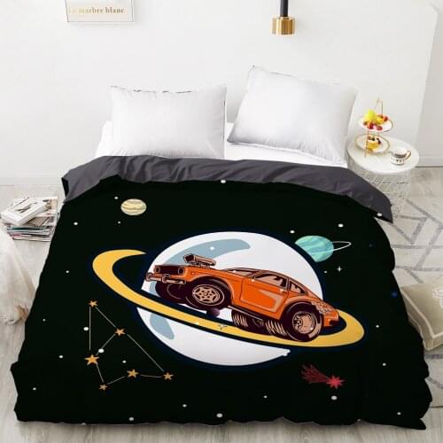 Car Cartoon Kids Duvet cover Quilt/Blanket/Comfortable Case Bedding for children baby girls 140x200 240x220 for Home black