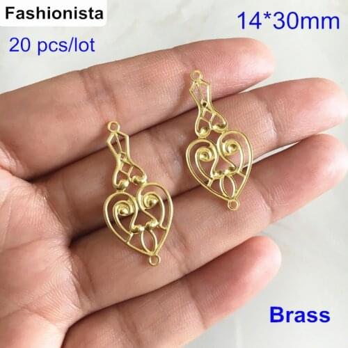 20 pcs Brass Chandelier Connectors,14*30mm,Raw Brass Filigree Jewelry Connectors,Jewelry Supplies Dangle Earrings Parts
