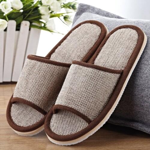 Linen Shoes Women Household Slippers Indoor Floor Shoes Summer Womens Mute Slippers Sandals Slippers Chaussure Femme
