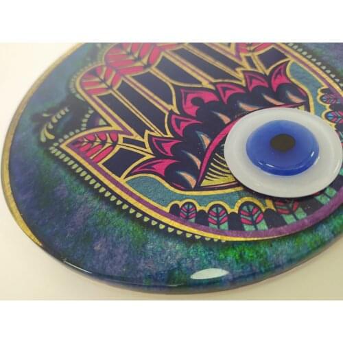 Hamsa Hand Evil Eye 15cm Glass Bead Turkish Big Amulet for Wall Hanging Talisman Charm Protector Boho Home / Room Decor