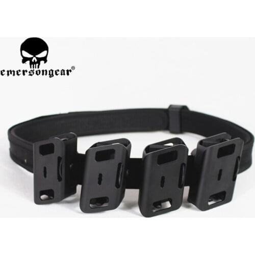 IPSC USPSA IDPA Competition High Speed Shooting Inner & Outer Belt w/ 4x CNC Aluminium 360 Degrees Rotate Pistol Magazine Pouch