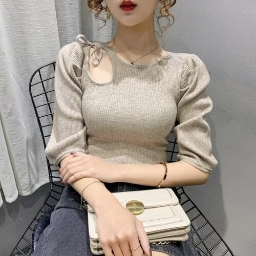 WWENN Women's Knitted T-shirts