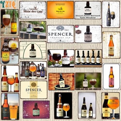【YZFQ 】Beer Plaque Metal Vintage Decorative Signs Wall Bar Home Restaurant kitchen Man Cave Decor Vintage 30X20CM DU-8976A