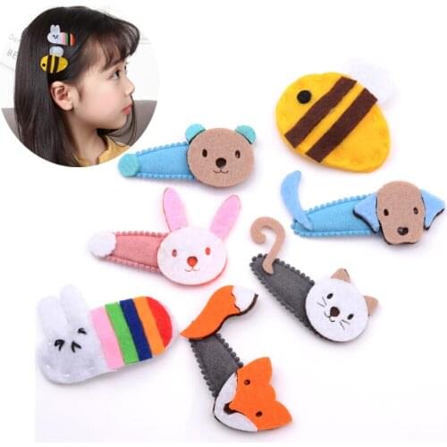 2-3Pcs/set Children Hair Clips Girls Cartoon Christmas Tiara Hairpins Kids Rabbit Fox Animal Pattern Hairclips Hair Accessories