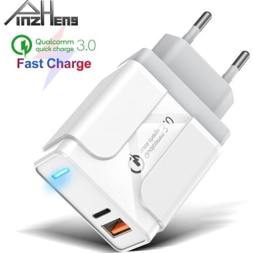 PINZHENG 36W Fast USB Charger Quick Charge 3.0 Type C PD Fast Charging For iPhone 11 Pro Max Samsung Xiaomi Type C USB Charger