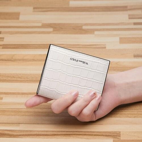 WILLIAMPOLO Coin Purse Leather Fashion Crocodile Pattern Wallet Zipper Pocket for Coin Card Holder Case Women Wallets PL201486