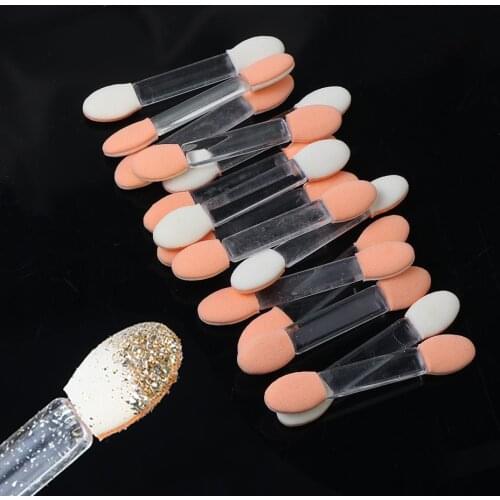 10pcs Nail Art Brush Glitter Powder Eyeshadow Applicator Double Ended Sponge Stick Make Up Cleaning Manicure Tools SANJ194