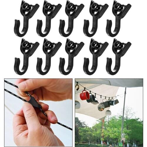 10x Awning Lights Curtain Clips Hanging Tablecloth Towel Clips Shoes for Outdoor Camping Camping Caravan Awning Tent Pole Clip