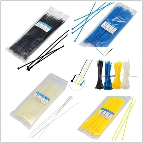 100QTY 2.5*200mm Self-Locking Zip Ties 5 Color Clamp Plastic Cable Ties For Wires Bridas De Plastico