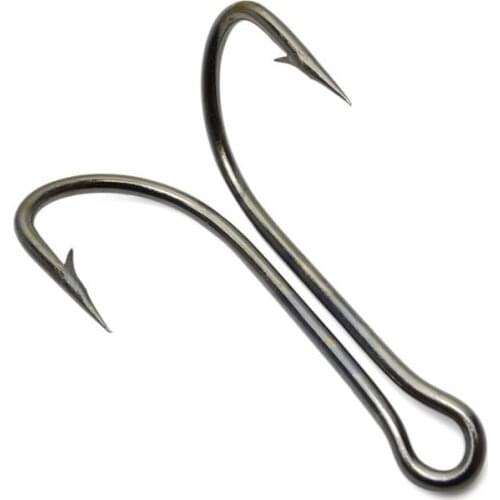 100pcs High carbon steel fishhook 9908 limerick double black fishing hooks with 9 sizes