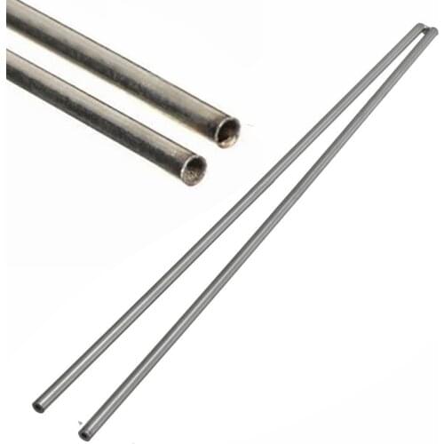 2pcs Silver 304 Stainless Steel Capillary Tube Corrosion Resistant Rod Pipe Tool OD 2mm 1.6mm ID Length 500mm