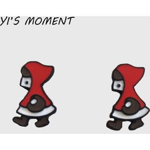 2019 birthday Gift Enamel Animal Earrings Jewelry Little red riding hood Little Red Earring for kids