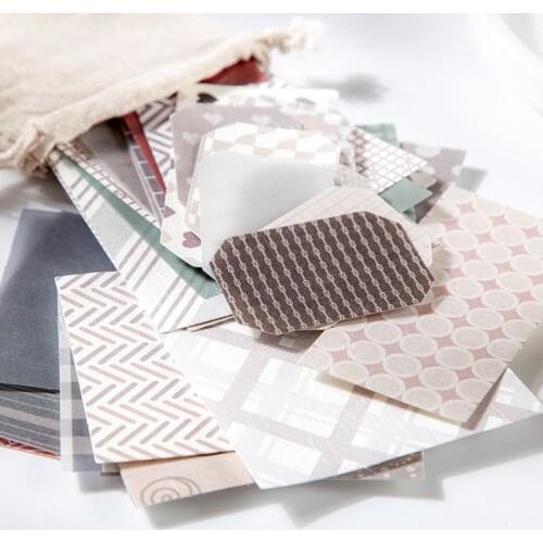 60pcs Geometric texture Material Paper Junk Journal Planner Craft Paper Scrapbooking Vintage Decorative DIY Craft Photo Albums