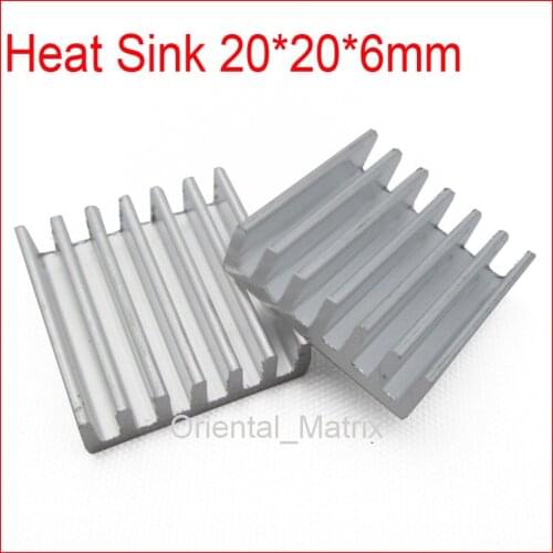 Free Shipping 20pcs HeatSink Heat Sink Radiator 20*20*6mm Small Radiator - Silver