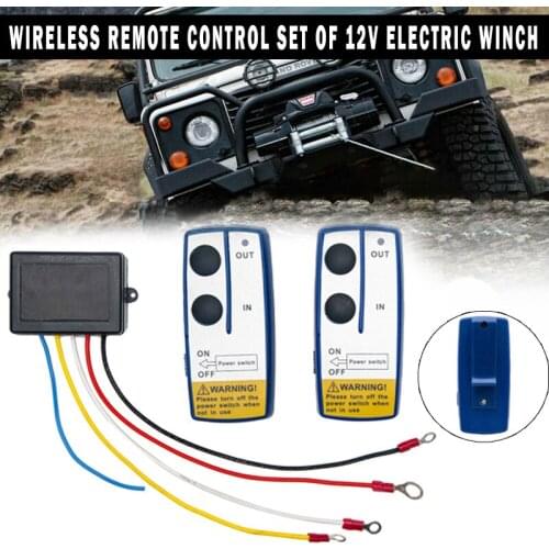 Wireless Controller & Remote Control Kit For Car Truck Winch 12V Electric 30m Range With Indicator Light Waterproof