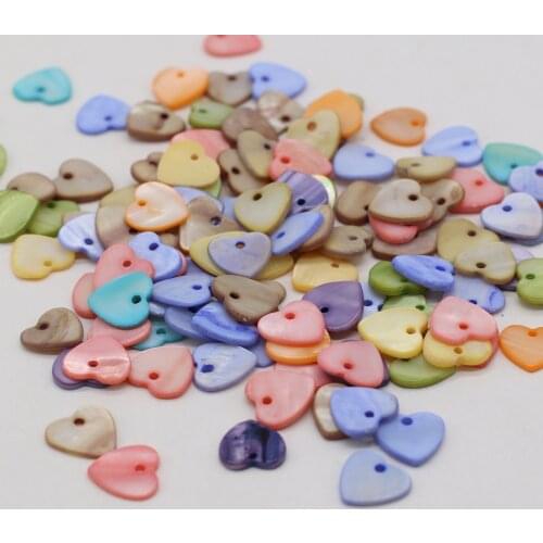 20pcs/lot Natural Colorful Love Heart Shell Pendant Beads Mother of Pearl Shell Charms for Jewelry Making DIY Necklace Earrings
