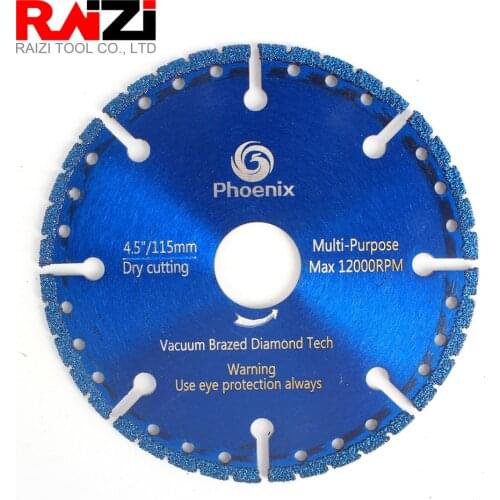 Raizi 4.5-9 inch Diamond Cutting Disc Blade Vacuum Brazed Multi Purpose Concrete Brick PVC Plastic Metal Glass Diamond Saw Blade