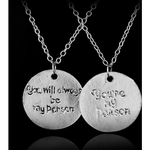 Movie necklace You're My Person You Will Always Be My Person Greys Anatomy Necklace Couples Jewelry His and Her Gift -30