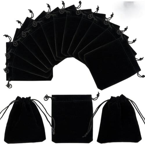 Black Swan Flannel Bag Lucky Drawstring 50 Sets Packaging Miraculous Ladybug Mystery Largejewelry Jewelry Organizer Box Holder