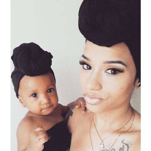 Indian yoga turban headband knot hat head wrap bandana hair bands accessories for women girls kids bun cap scrunchy headdress