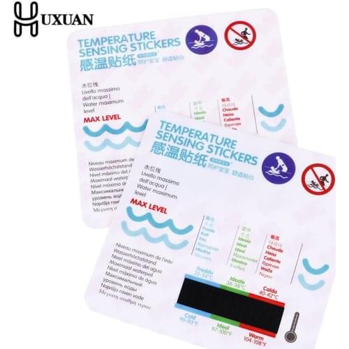 Baby Bath Water Temperature Measuring Card Sticker Bathtub Pool Cartoon Temperature Card Baby Bath Water Temperature Stickers