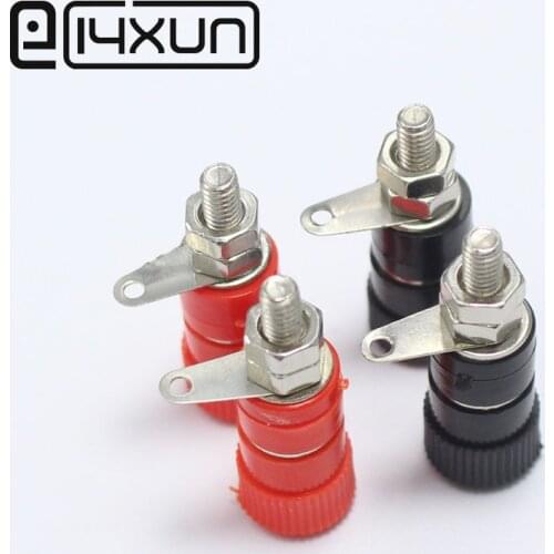 10pcs/lot Terminal Blocks 4mm Amplifier Terminal Connector Binding Post Banana Plug Jack Mount Black 5 Red 5 For 4mm banana plug