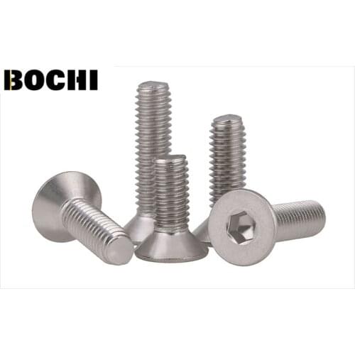 M3*4/5/6/8/10/12/14/16/18/20/22-50mm DIN7991 Standard 316 Stainless Steel Countersunk Flat Head Hexagon Hex Socket Bolt Screws