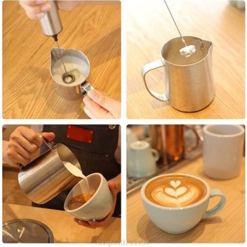 Powerful Electric Milk Frother With 2pcs Stainless Steel Spring Whisk Foam Maker Oct Dropshipping