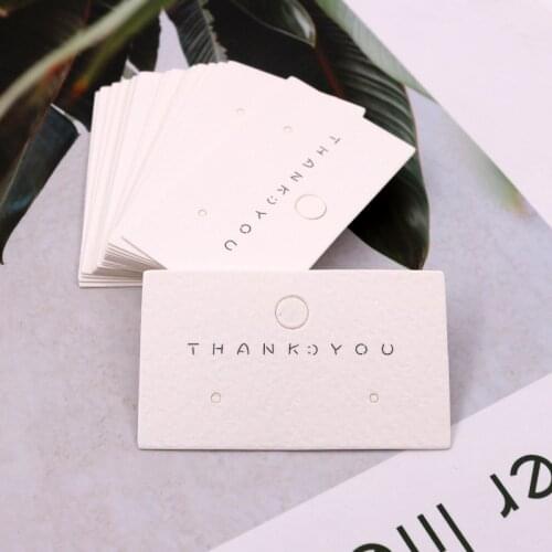 Custom 5.5*4.2cm 100pcs/lot Thank You Printing Cards Stud Earrings Jewelry Accessories Package Holder Cards Tags