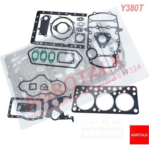 Set of gaskets kit including head gasket for Yangdong engine Y380T, part number